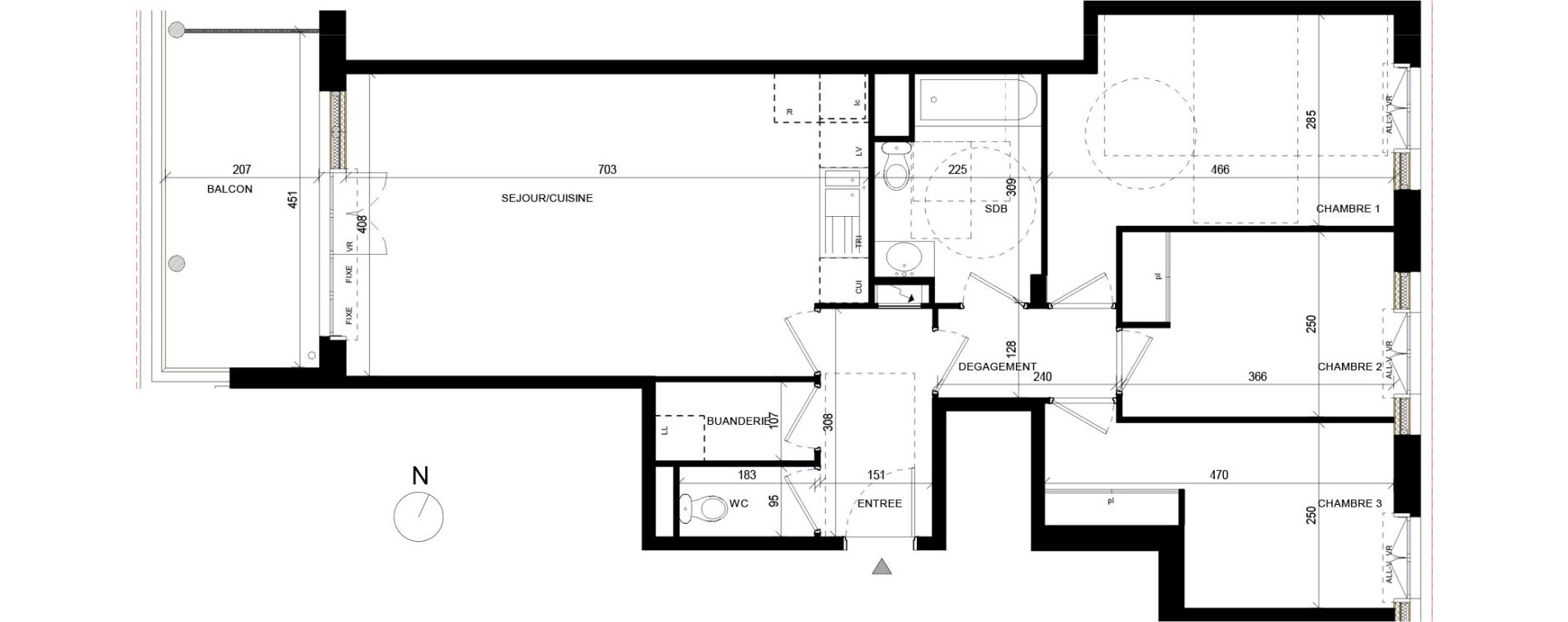 Appartement T4 de 78,35 m2 &agrave; Annemasse Chateau rouge