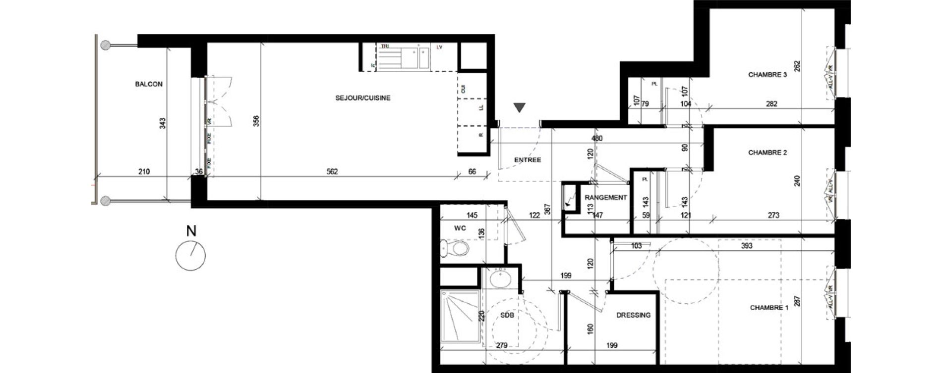 Appartement T4 de 74,07 m2 &agrave; Annemasse Chateau rouge