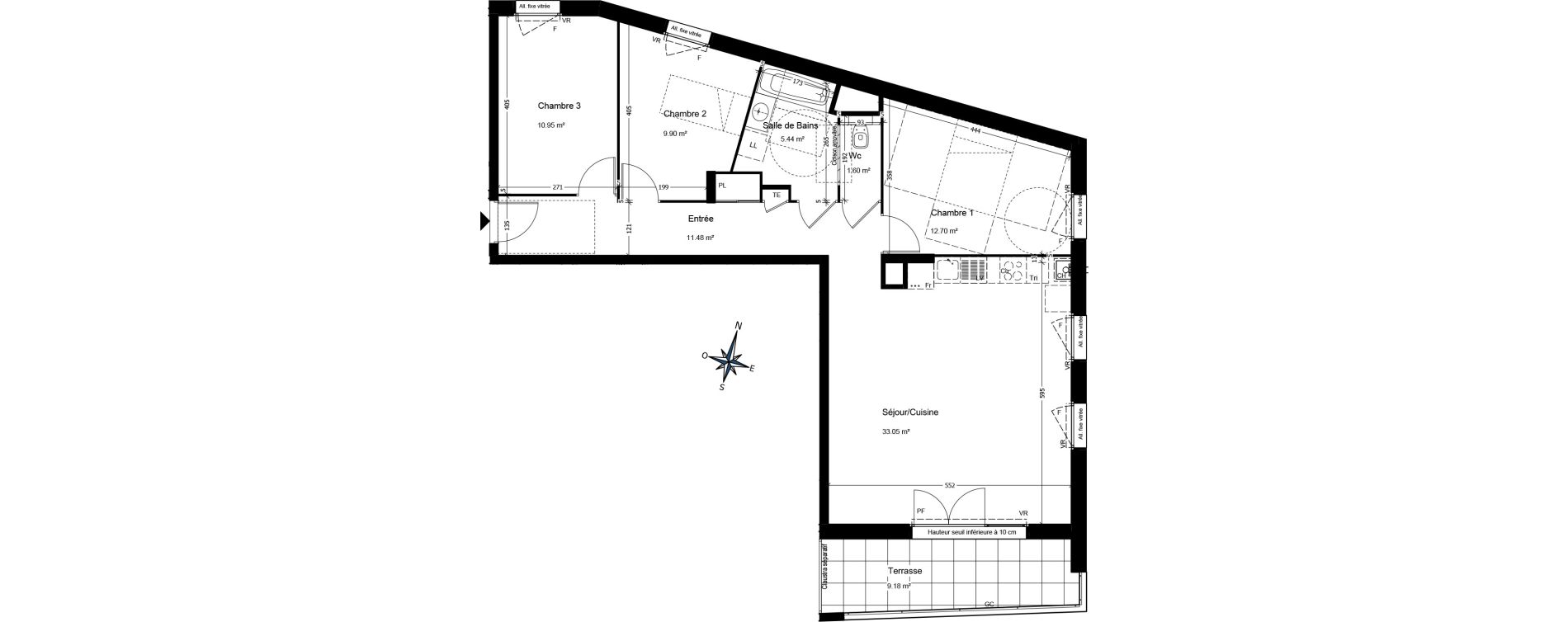 Appartement T4 de 85,36 m2 &agrave; Annemasse Centre