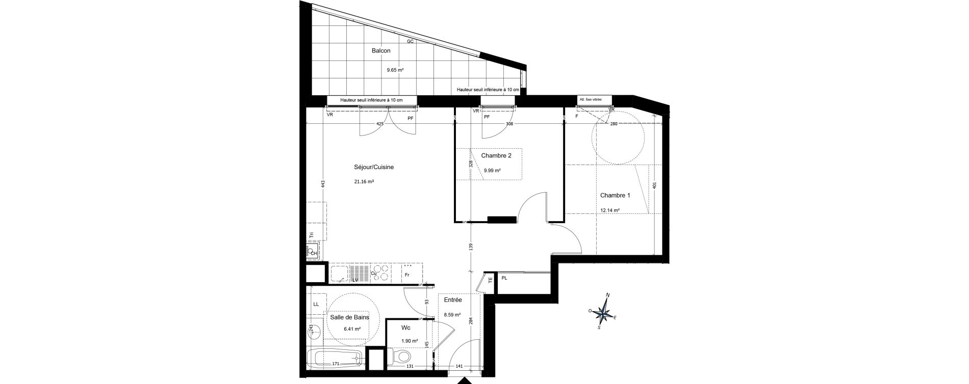 Appartement T3 de 59,97 m2 &agrave; Annemasse Centre