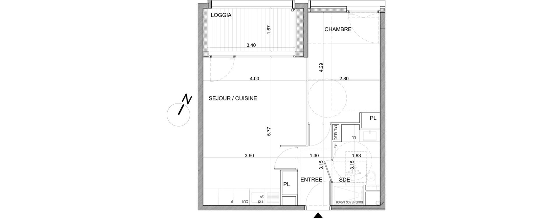 Appartement T2 de 42,56 m2 &agrave; Annemasse Annemasse gare