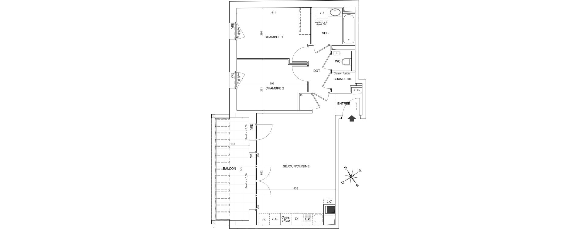 Appartement T3 de 62,74 m2 &agrave; Annemasse Centre