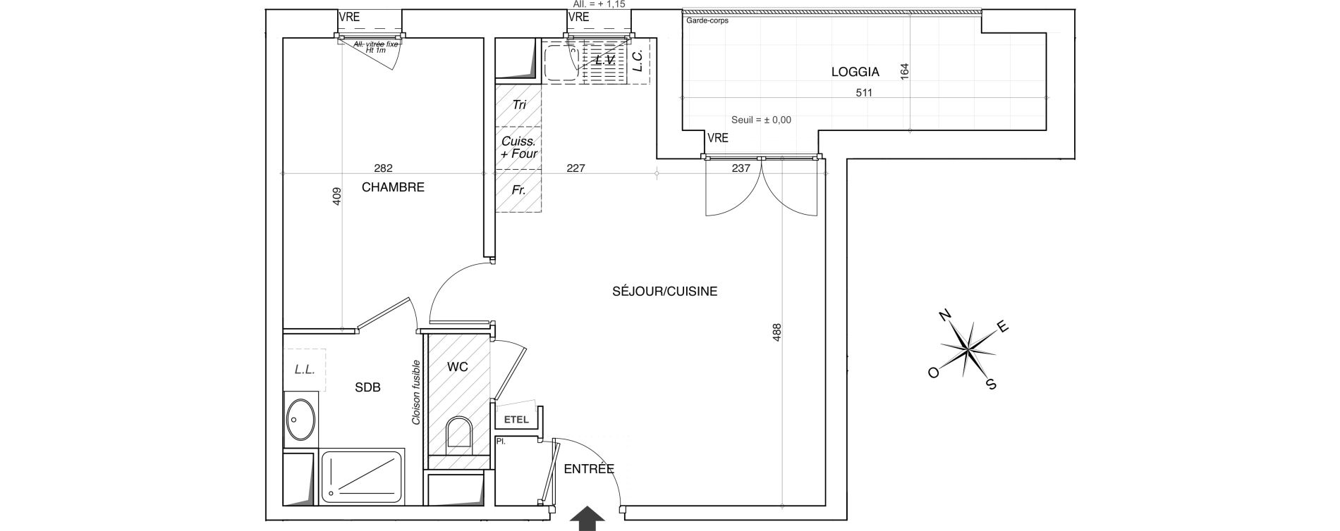Appartement T2 de 43,27 m2 &agrave; Annemasse Centre