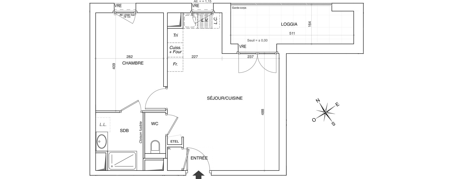Appartement T2 de 43,27 m2 &agrave; Annemasse Centre