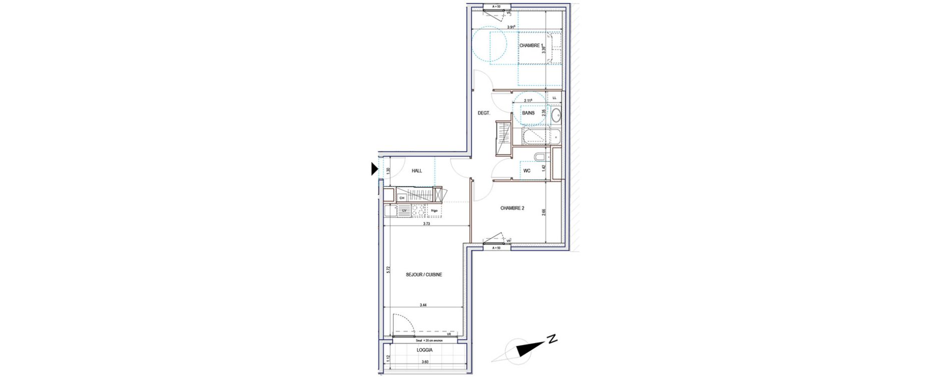 Appartement T3 de 64,27 m2 &agrave; Annemasse Centre