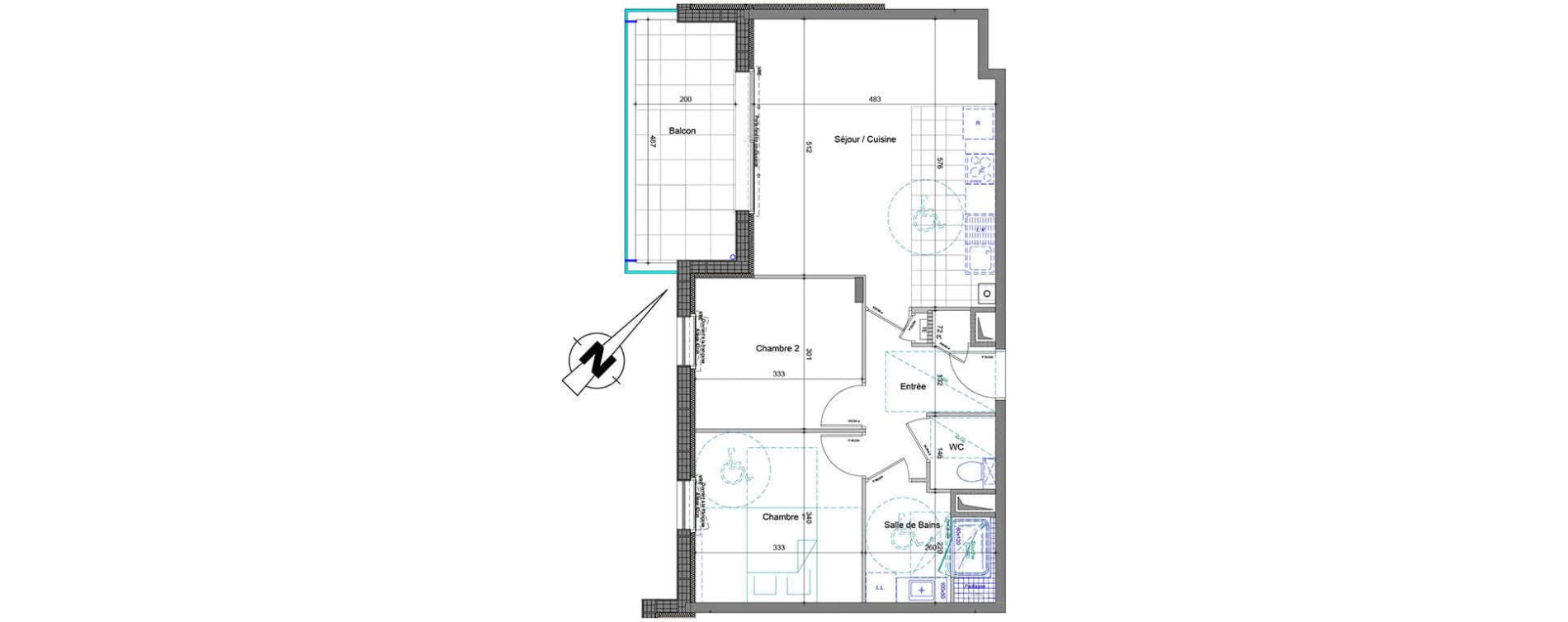 Appartement T3 de 60,69 m2 &agrave; Anthy-Sur-L&eacute;man Centre