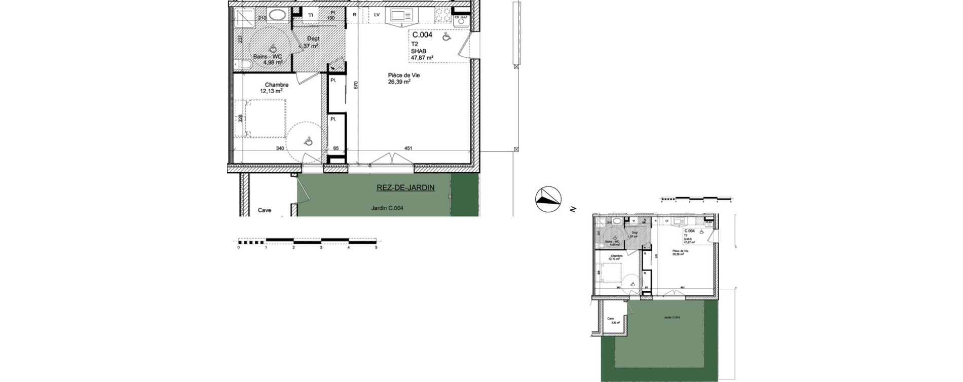Appartement T2 de 47,87 m2 &agrave; Anthy-Sur-L&eacute;man Centre