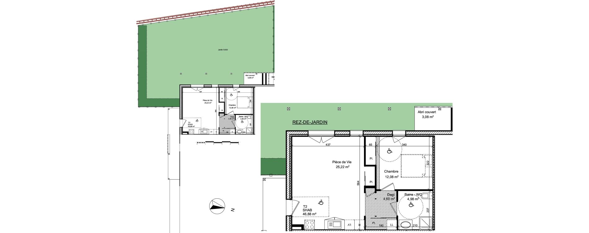 Duplex T2 de 46,88 m2 &agrave; Anthy-Sur-L&eacute;man Centre