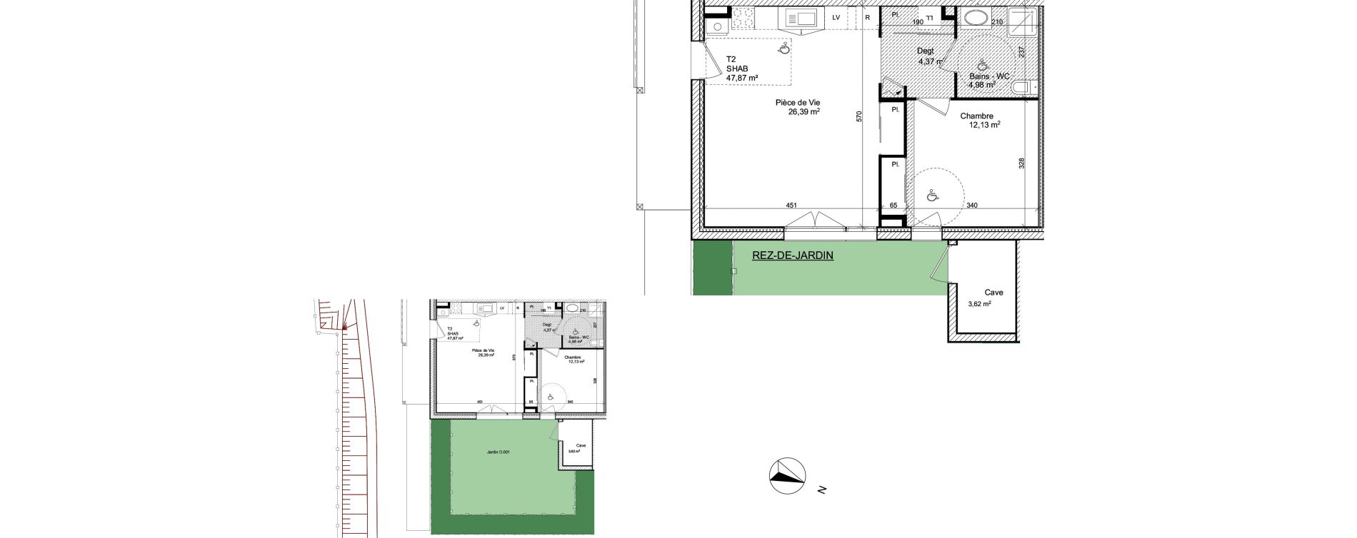 Duplex T2 de 47,87 m2 &agrave; Anthy-Sur-L&eacute;man Centre