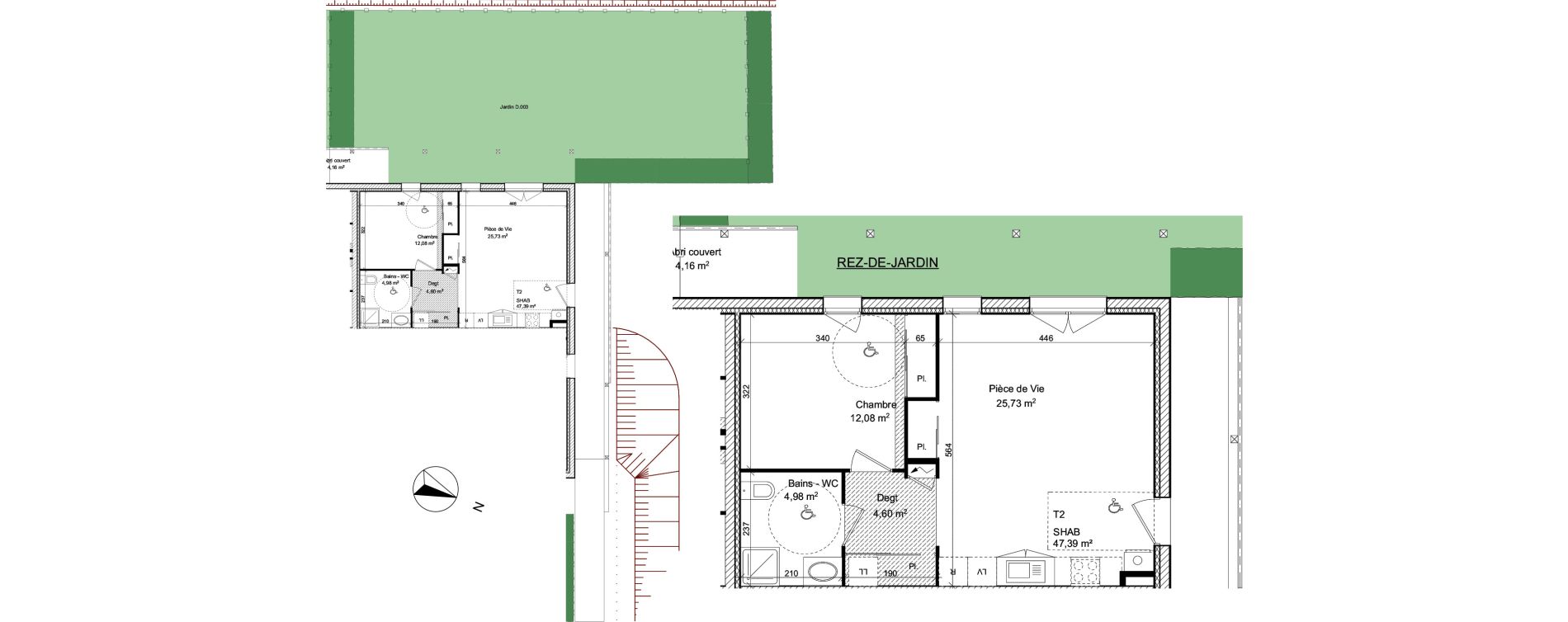 Duplex T2 de 47,39 m2 &agrave; Anthy-Sur-L&eacute;man Centre