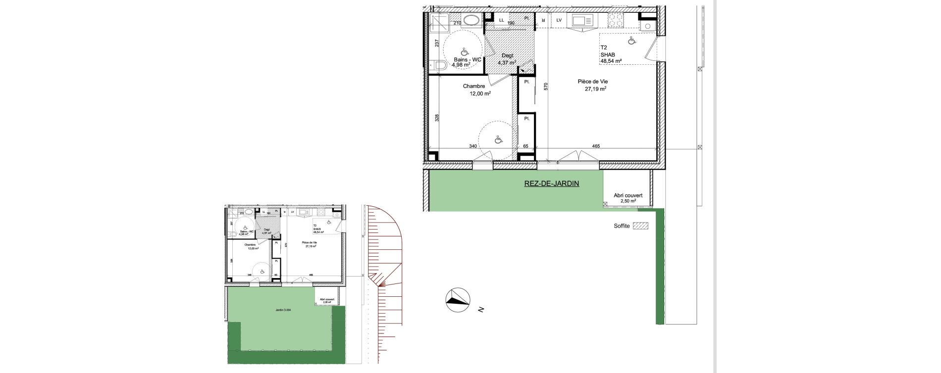 Duplex T2 de 48,54 m2 &agrave; Anthy-Sur-L&eacute;man Centre
