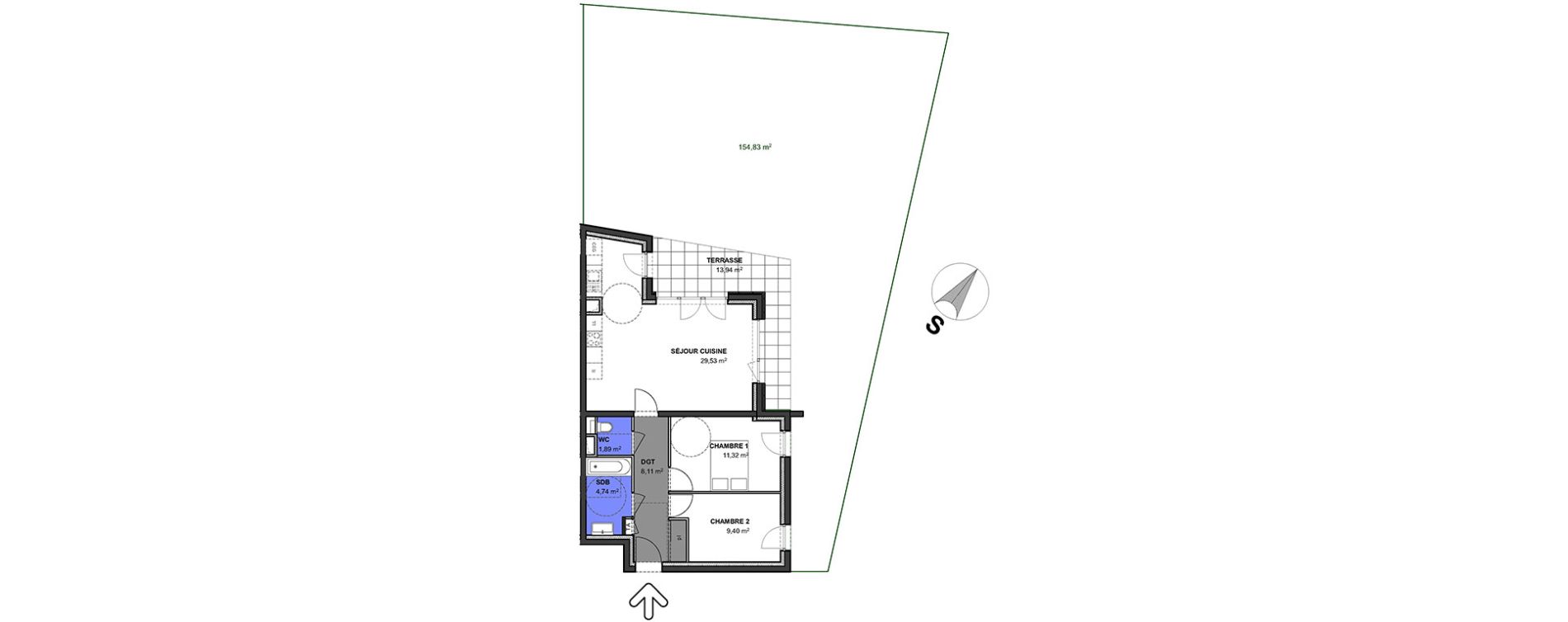 Appartement T3 de 64,99 m2 &agrave; Anthy-Sur-L&eacute;man Centre