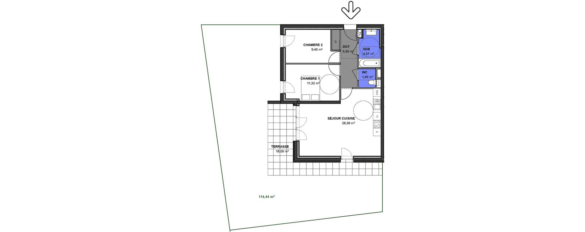 Appartement T3 de 62,37 m2 &agrave; Anthy-Sur-L&eacute;man Centre