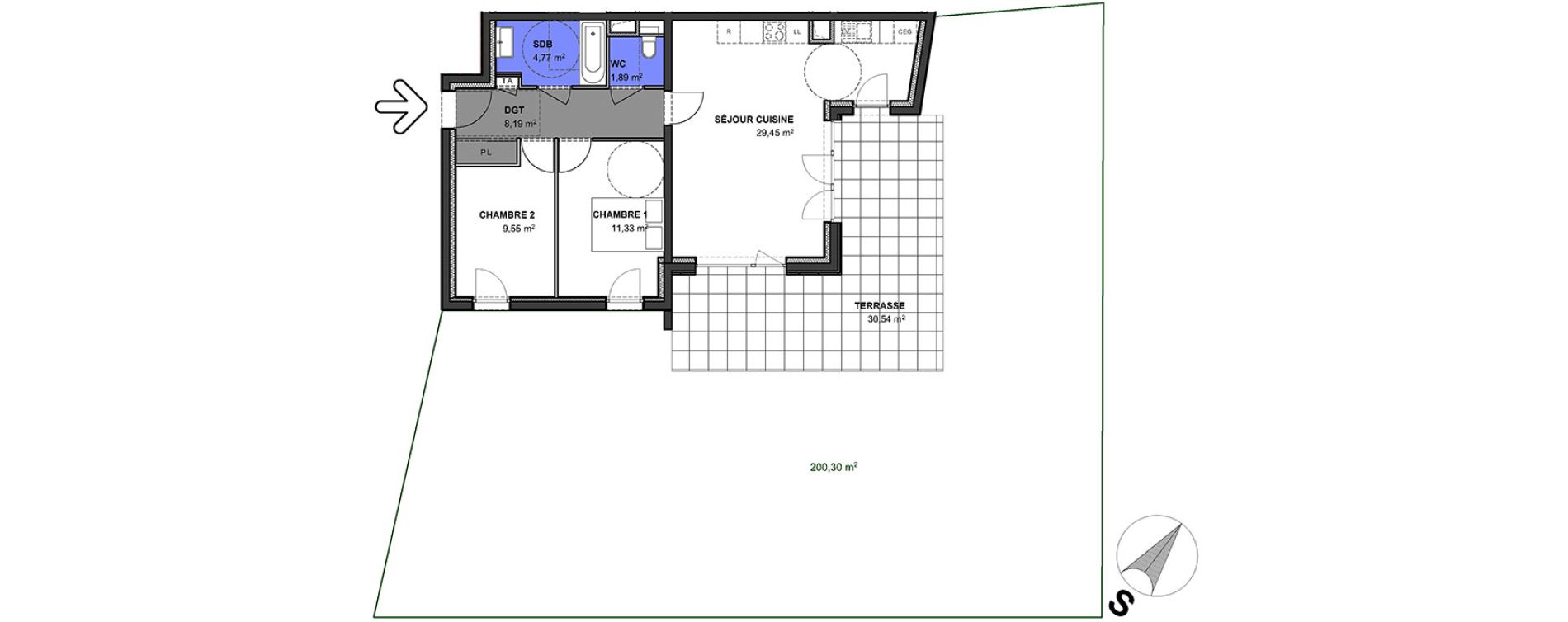 Appartement T3 de 65,18 m2 &agrave; Anthy-Sur-L&eacute;man Centre