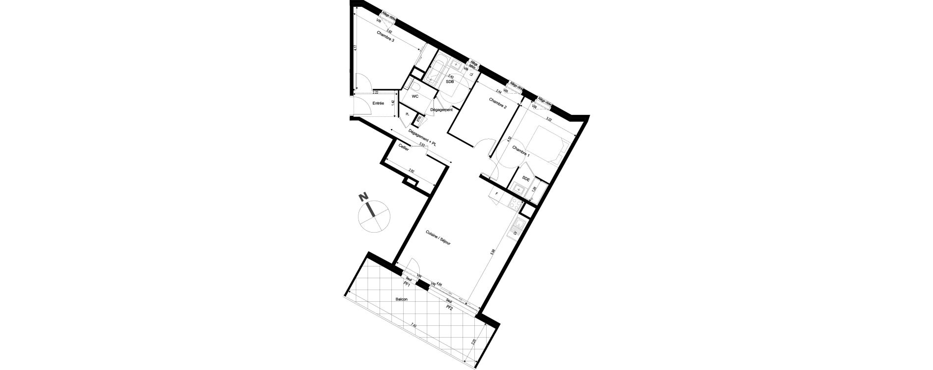 Appartement T4 de 86,25 m2 à Archamps Centre