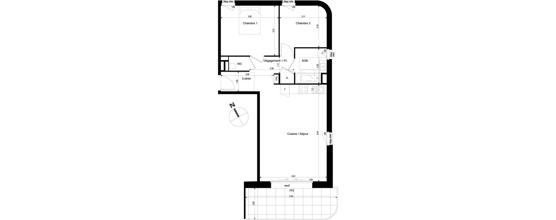 Appartement T3 de 63,77 m2 &agrave; Archamps Centre