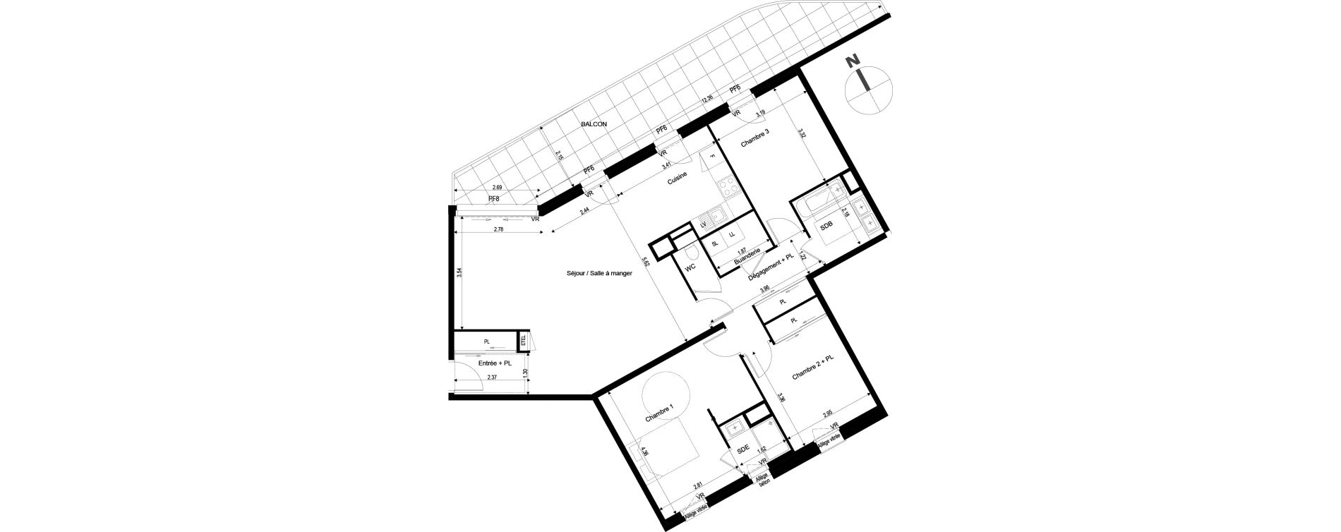 Appartement T4 de 104,15 m2 à Archamps Centre