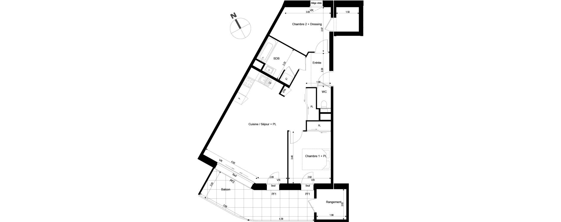 Appartement T3 de 68,75 m2 &agrave; Archamps Centre