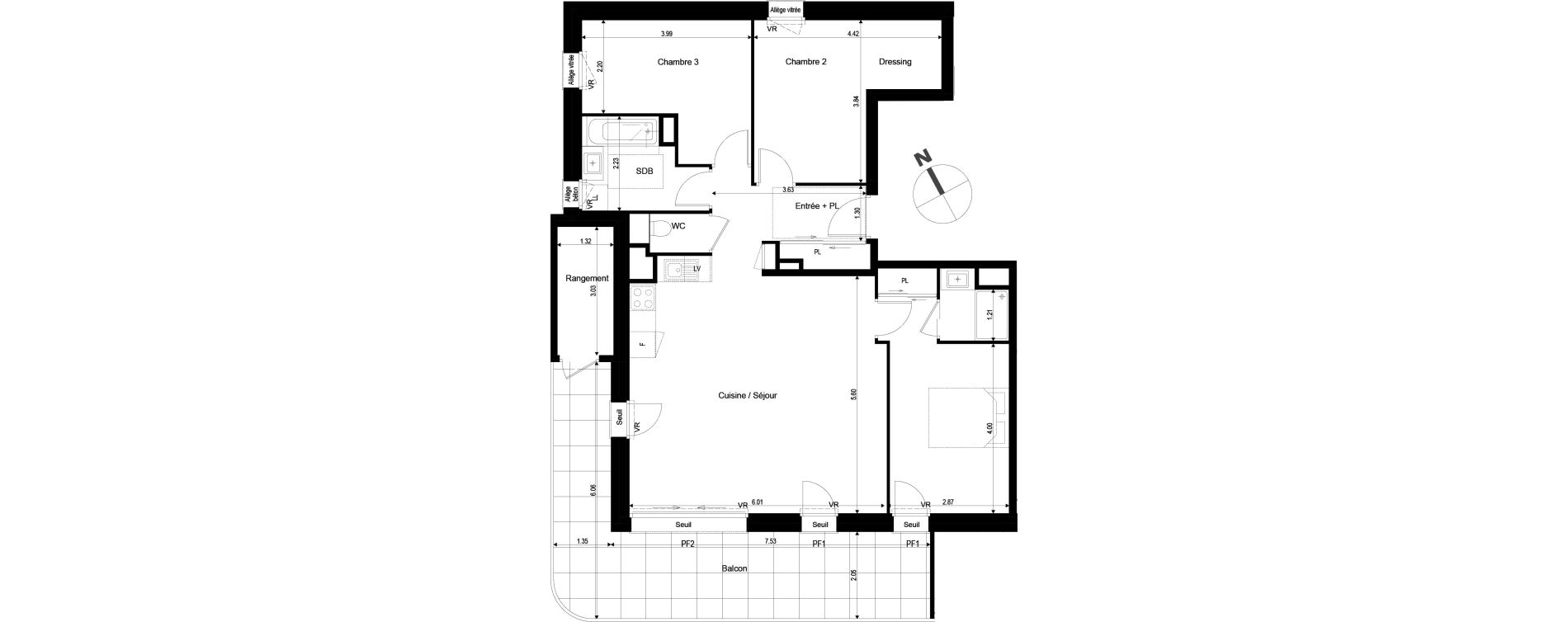 Appartement T4 de 88,17 m2 &agrave; Archamps Centre