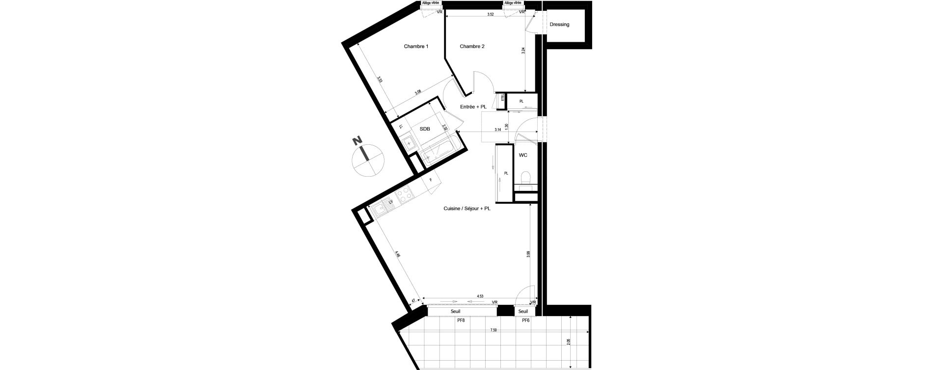 Appartement T3 de 68,83 m2 à Archamps Centre