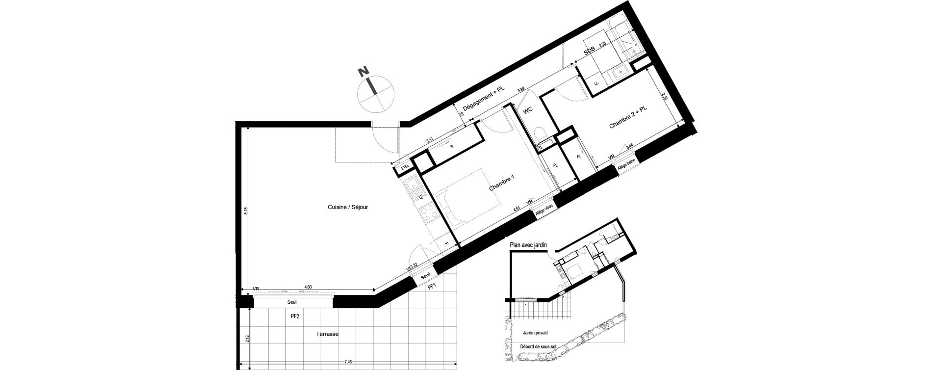 Appartement T3 de 72,85 m2 à Archamps Centre