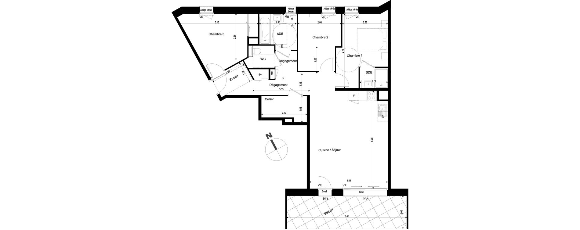 Appartement T4 de 87,99 m2 à Archamps Centre