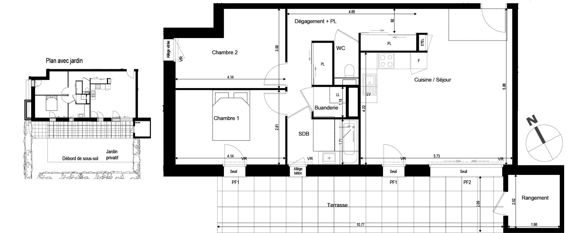 Appartement T3 de 69,72 m2 à Archamps Centre