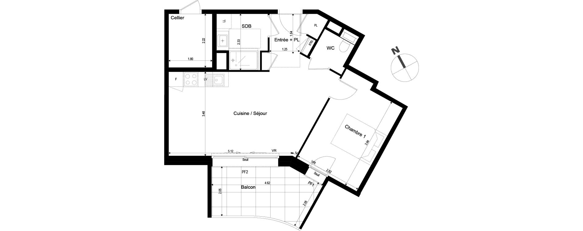 Appartement T2 de 43,91 m2 &agrave; Archamps Centre