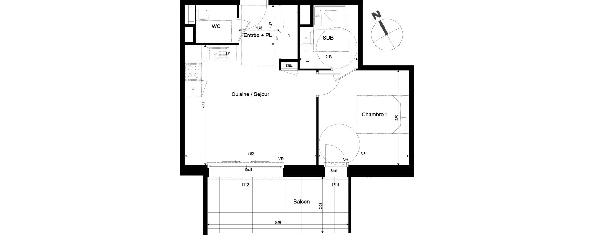 Appartement T2 de 41,68 m2 &agrave; Archamps Centre