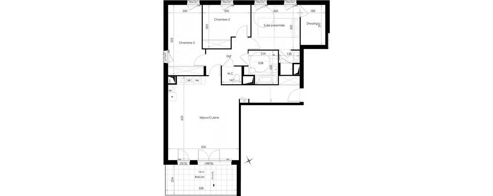 Appartement T4 de 94,11 m2 &agrave; Archamps Centre