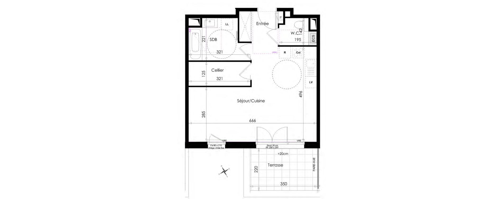 Appartement T1 de 41,76 m2 &agrave; Archamps Centre