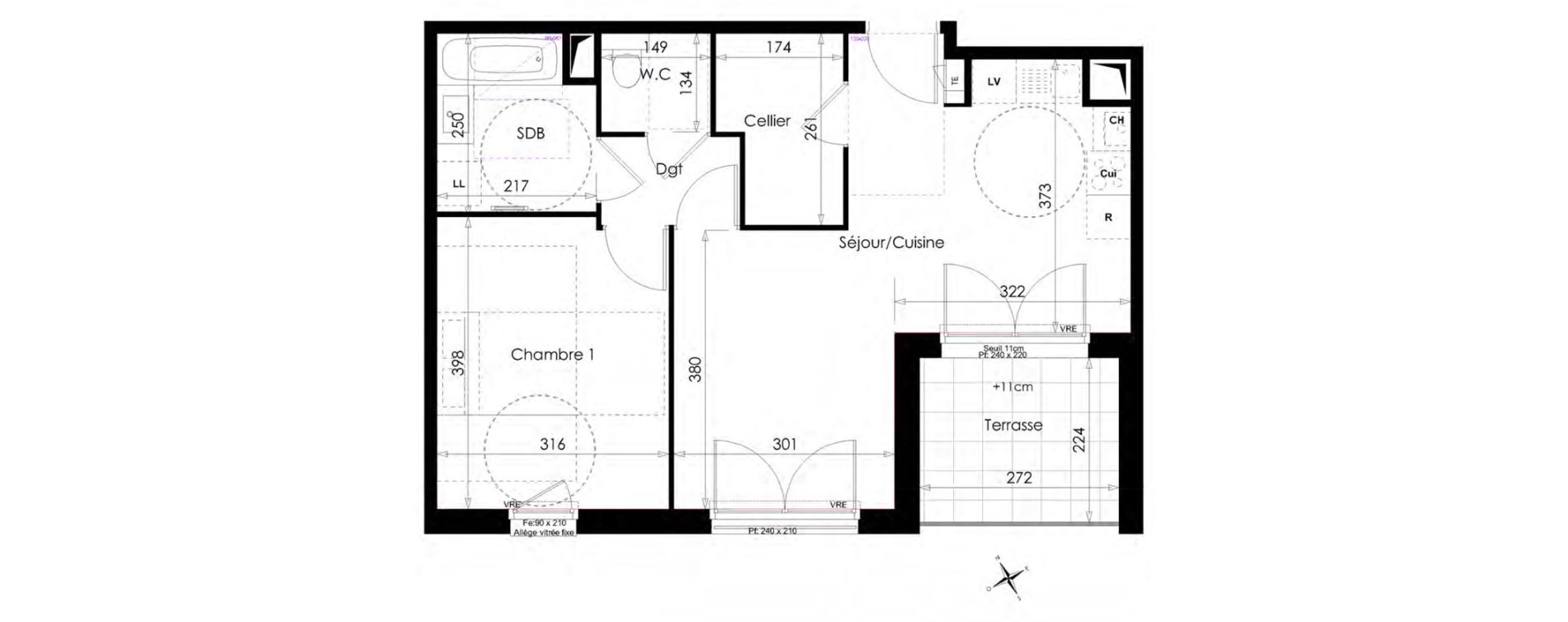 Appartement T2 de 50,19 m2 &agrave; Archamps Centre