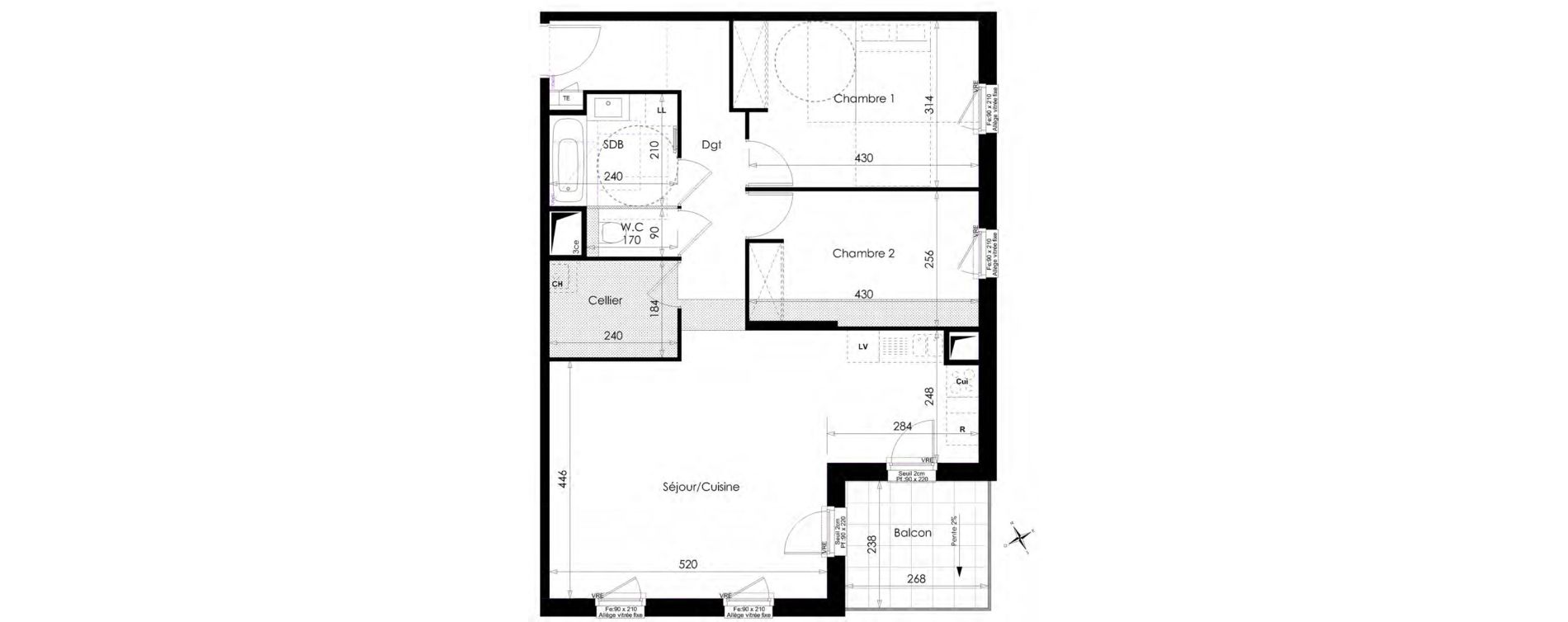 Appartement T3 de 75,98 m2 &agrave; Archamps Centre