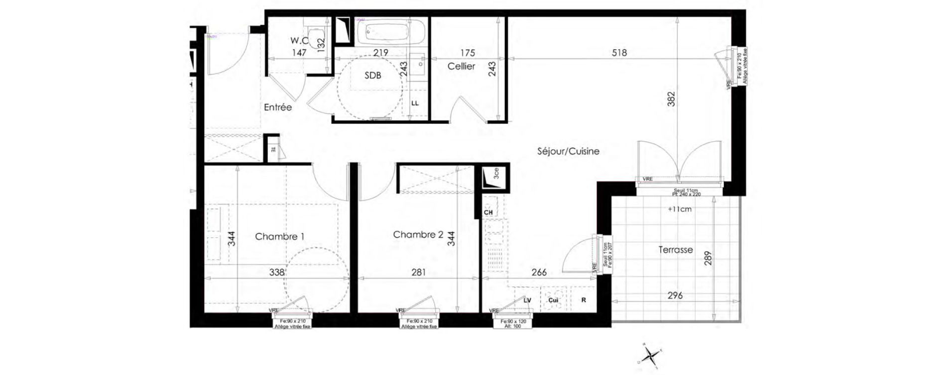 Appartement T3 de 70,23 m2 &agrave; Archamps Centre