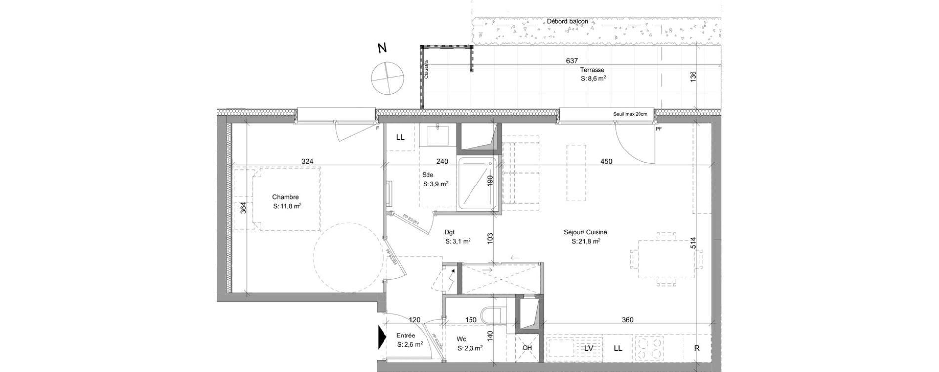 Appartement T2 de 45,50 m2 &agrave; Ayse Centre