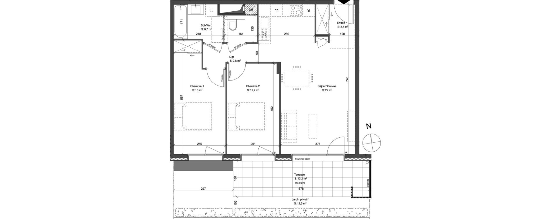 Appartement T3 de 64,70 m2 &agrave; Ayse Centre