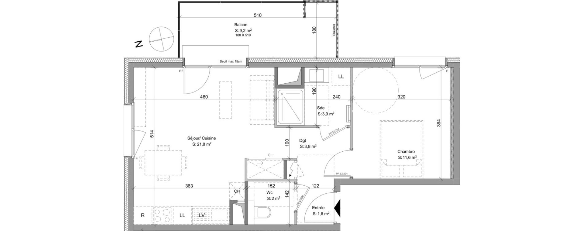 Appartement T2 de 44,90 m2 &agrave; Ayse Centre