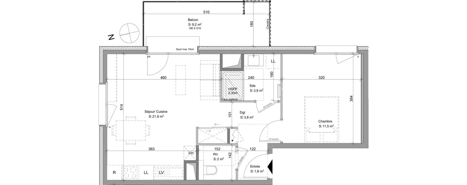 Appartement T2 de 44,80 m2 &agrave; Ayse Centre