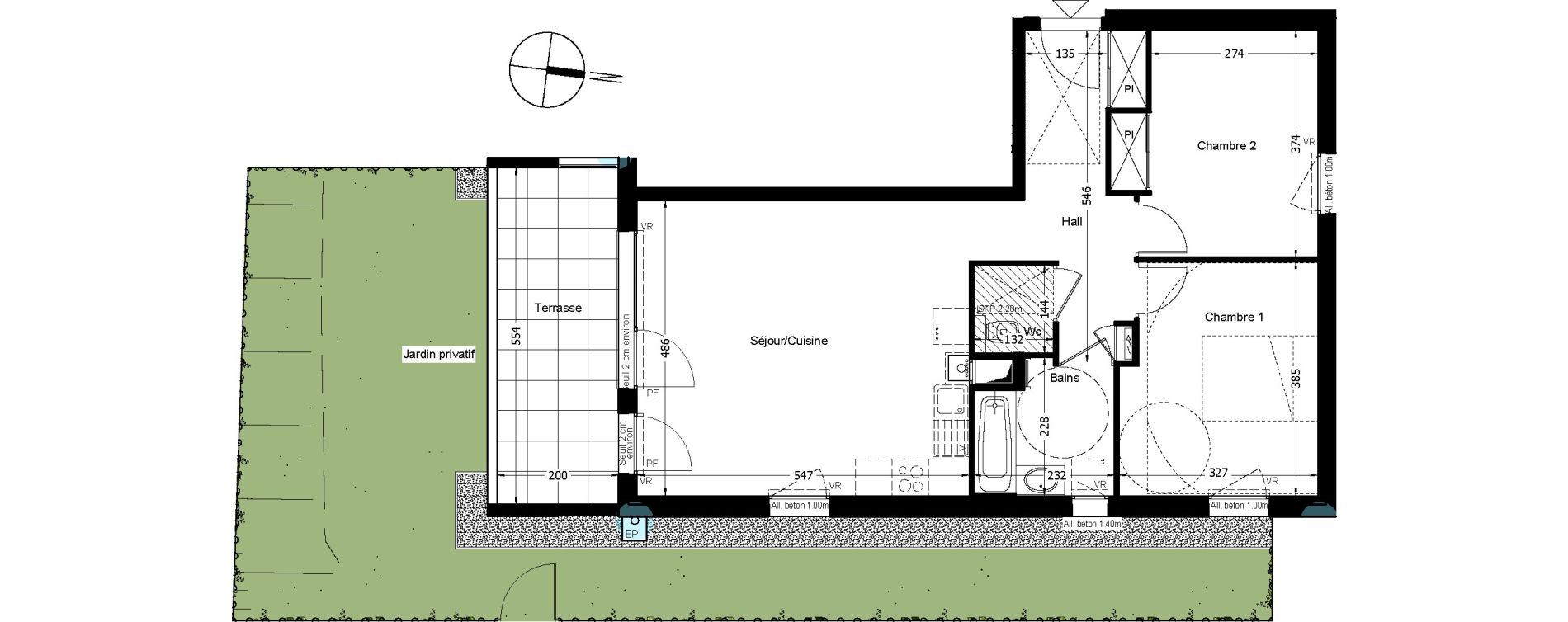 Appartement T3 de 65,46 m2 &agrave; Beaumont Centre