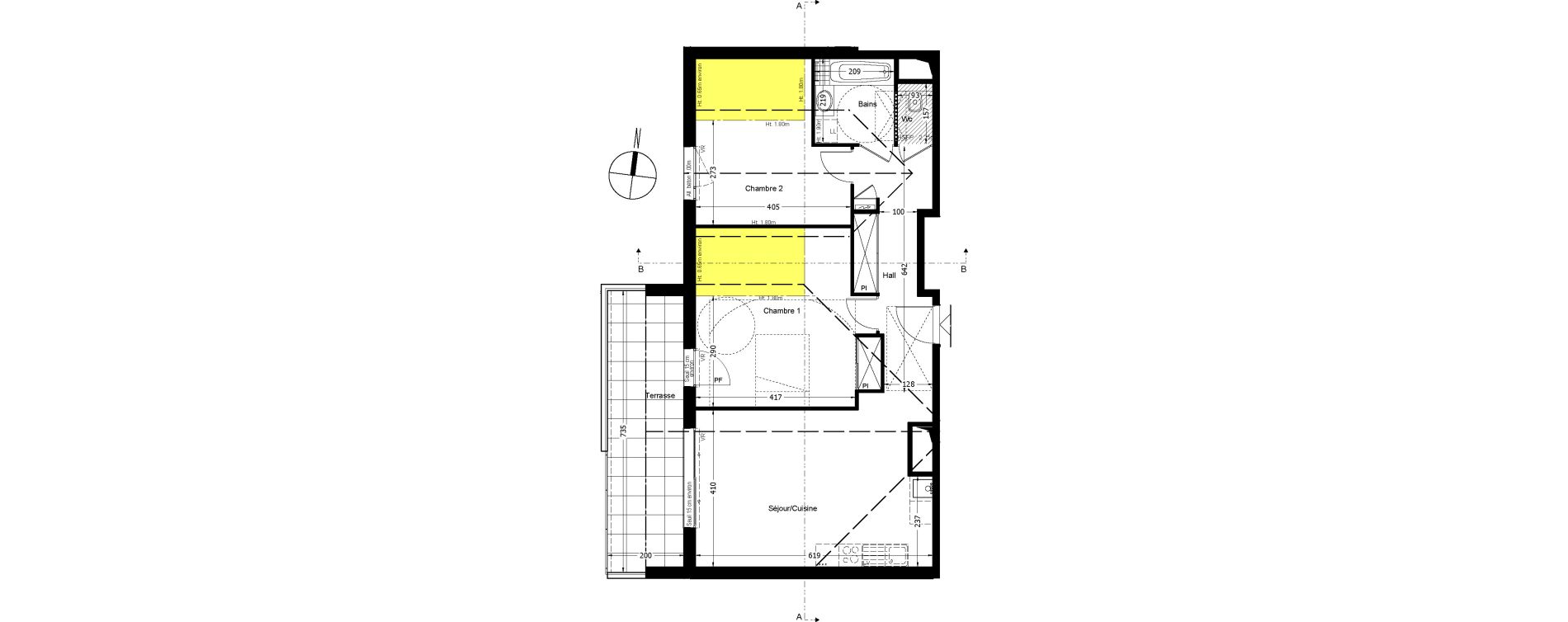 Appartement T3 de 67,28 m2 &agrave; Beaumont Centre