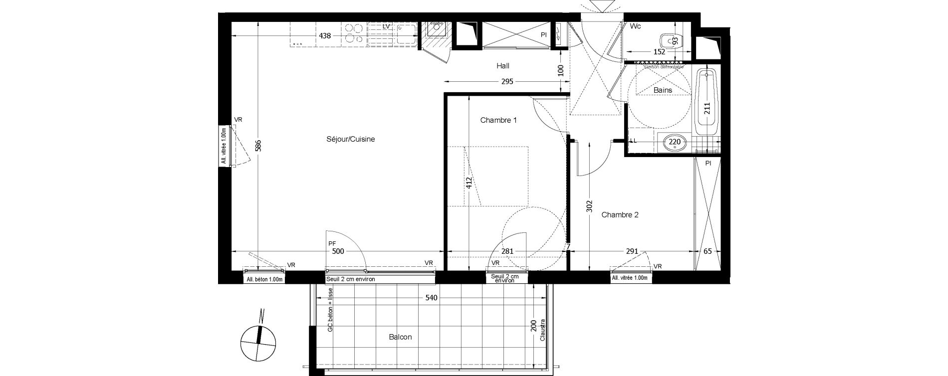 Appartement T3 de 64,02 m2 &agrave; Beaumont Centre