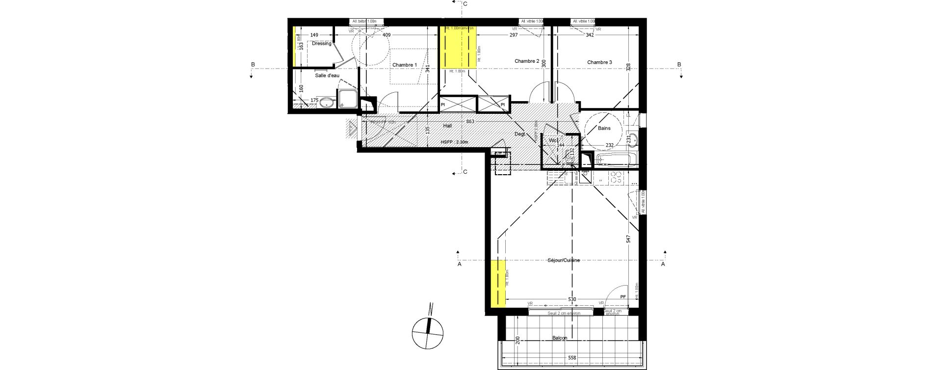 Appartement T4 de 92,26 m2 &agrave; Beaumont Centre