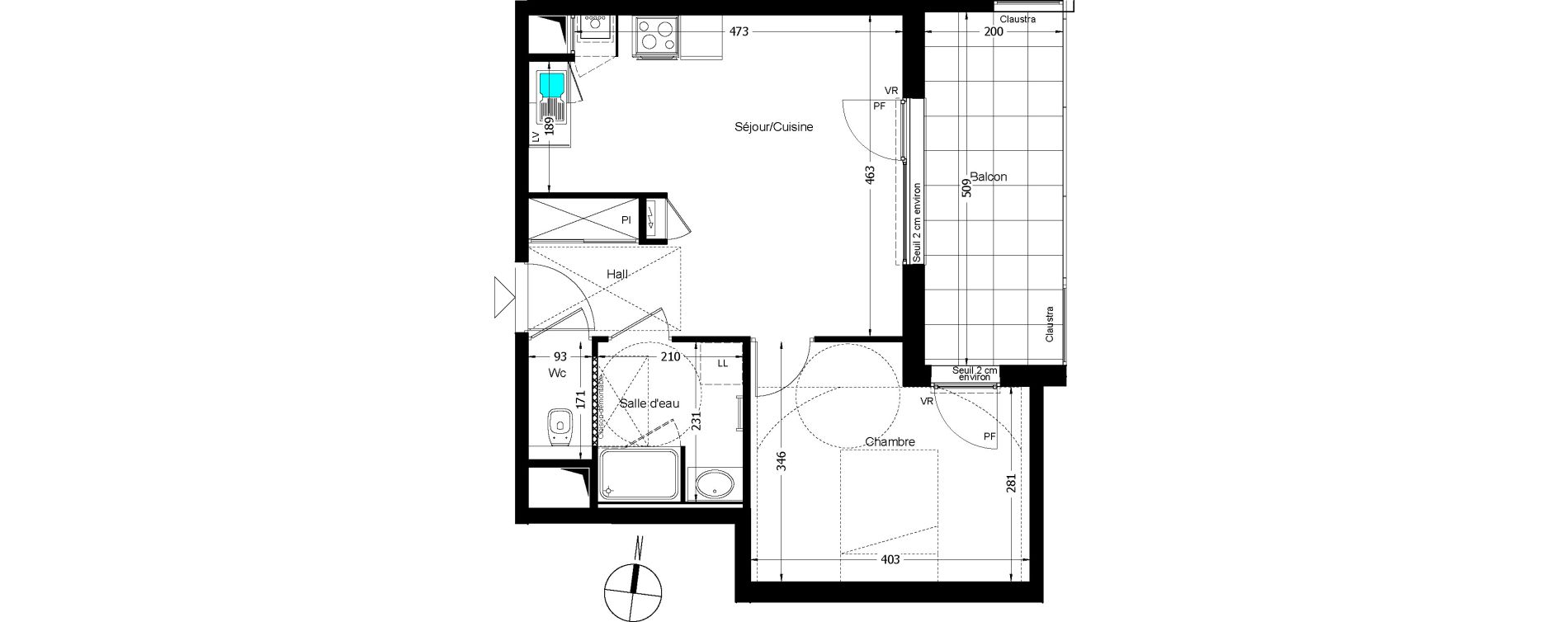 Appartement T2 de 43,00 m2 &agrave; Beaumont Centre