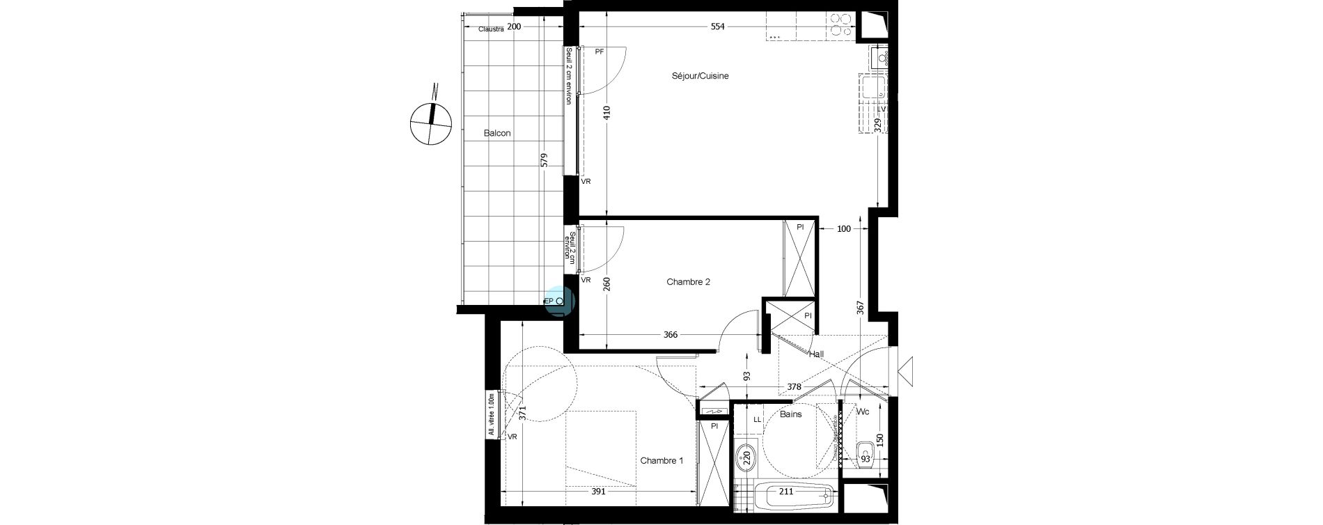 Appartement T3 de 63,06 m2 &agrave; Beaumont Centre