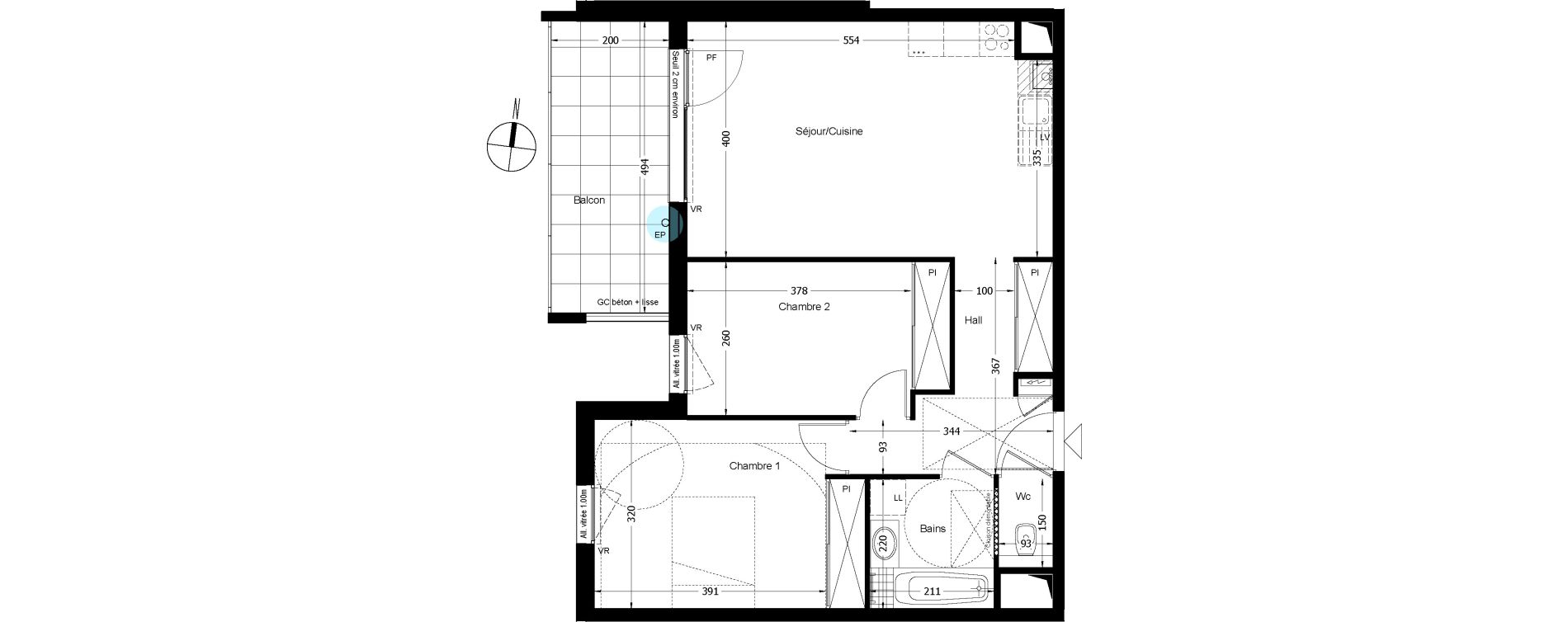 Appartement T3 de 63,09 m2 &agrave; Beaumont Centre