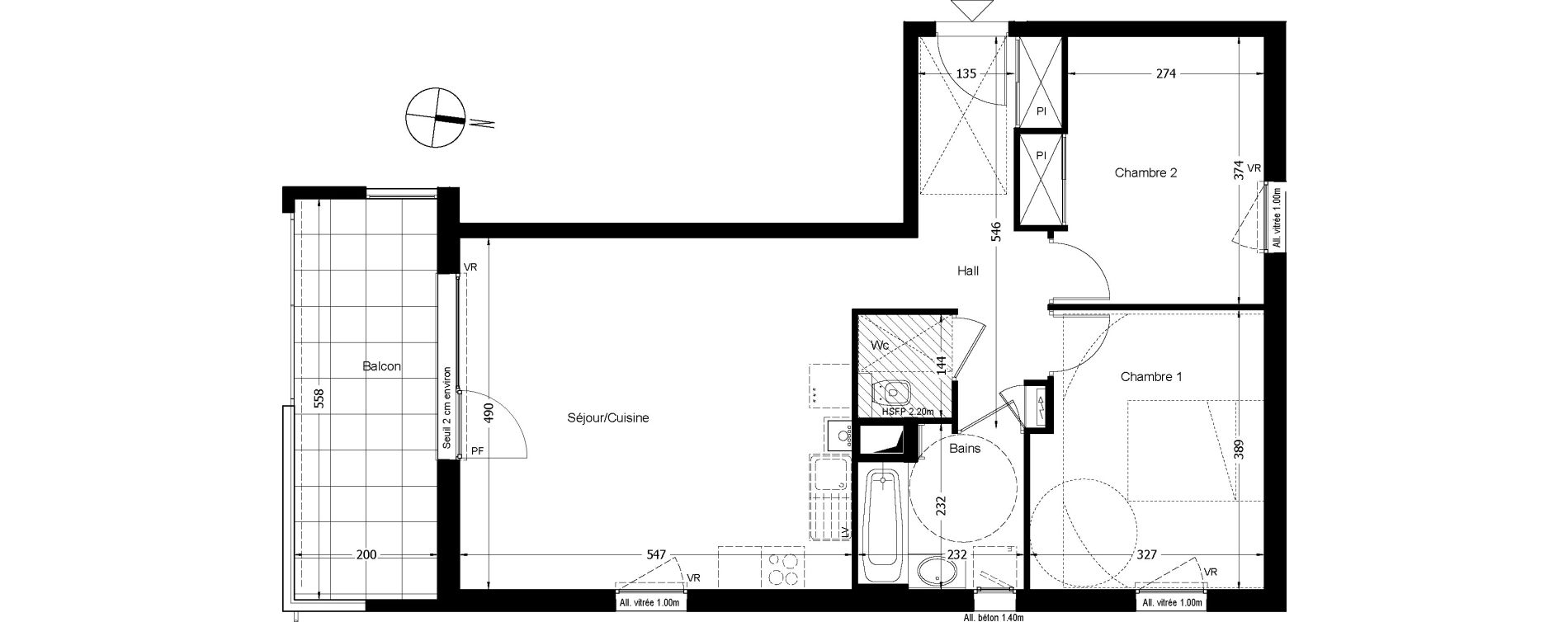 Appartement T3 de 65,88 m2 &agrave; Beaumont Centre
