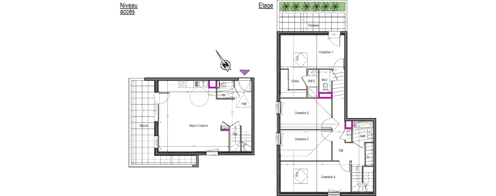 Appartement T5 de 104,58 m2 &agrave; Beaumont Centre