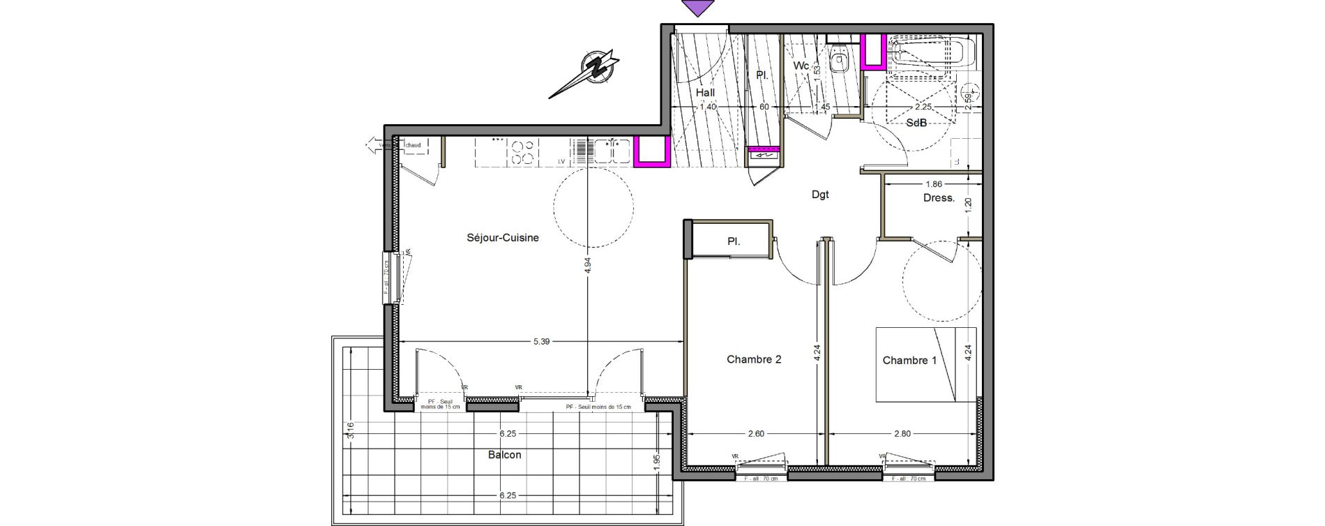 Appartement T3 de 69,91 m2 &agrave; Beaumont Centre