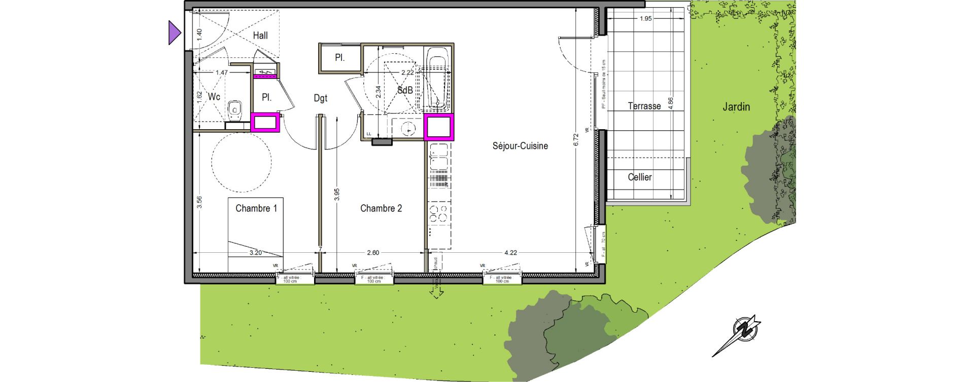 Appartement T3 de 65,12 m2 &agrave; Beaumont Centre