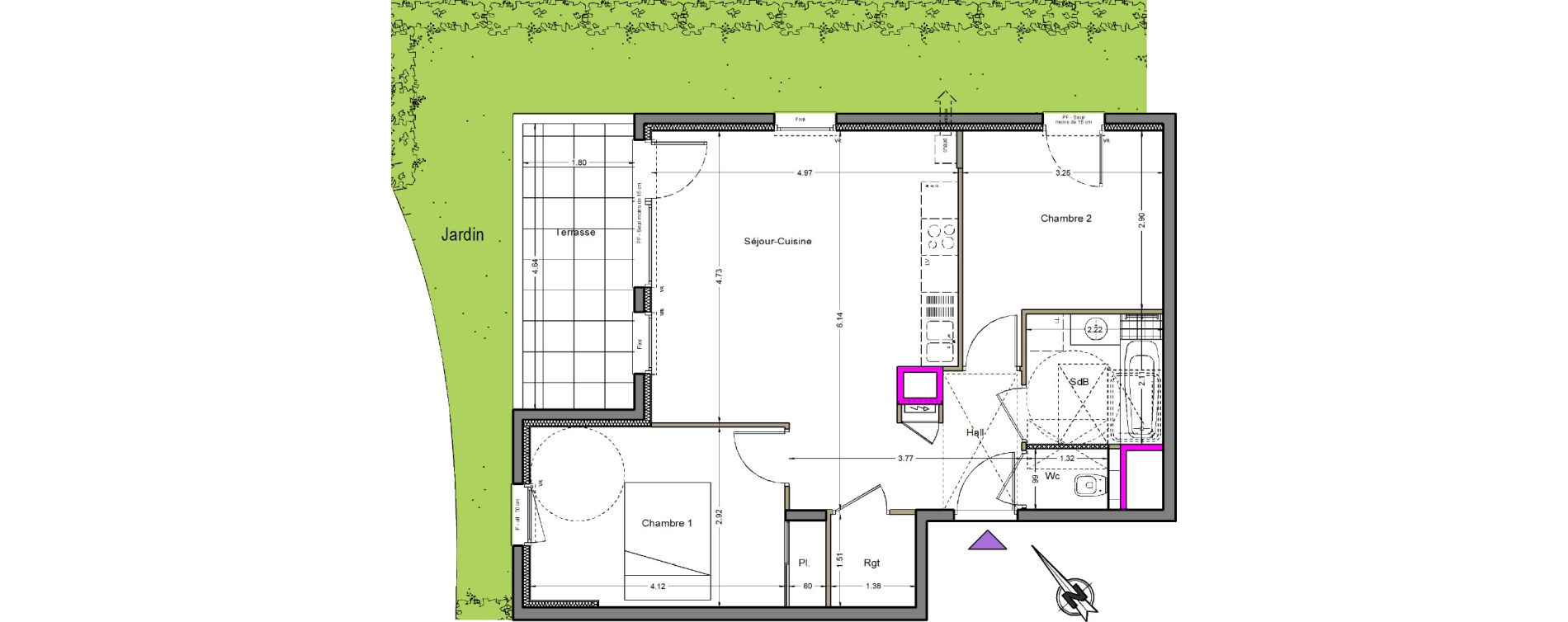 Appartement T3 de 60,10 m2 &agrave; Beaumont Centre
